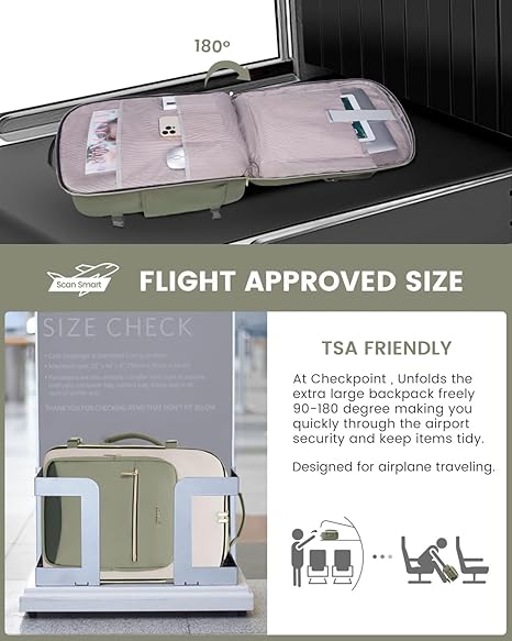 LOVEVOOK 40L Travel Backpack for Women & Men, Airline Approved Carry On Luggage with 3 Packing Cubes, TSA Overnight Bags, Waterproof Personal Item Bag, Weekender Essentials Backpacks fits 17" Laptop